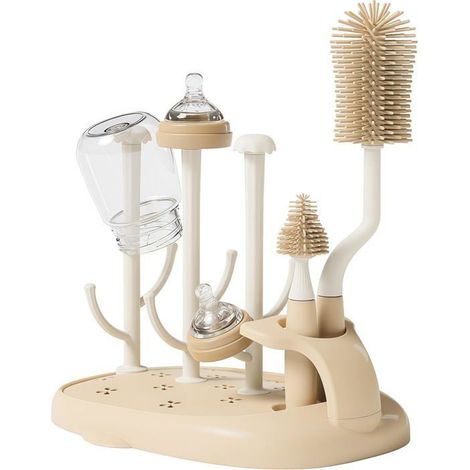 Sèche Biberons avec Brosse de Nettoyage Egouttoir Biberons,Egoutte Biberons,Amovible Séchoir pour Bouteilles,Supports de Séchage (1/5)
