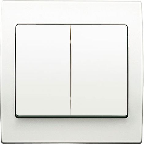 Siemens – Interrupteur va et vient composable blanc Delta Iris – Plaque basic blanc – Fixation facile sans outils – Résistant aux rayures et intempéries