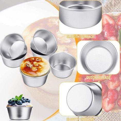 Moules individuels - - Lot de 10 - Aluminium - 6,7 cm - 3,2 cm (1/5)