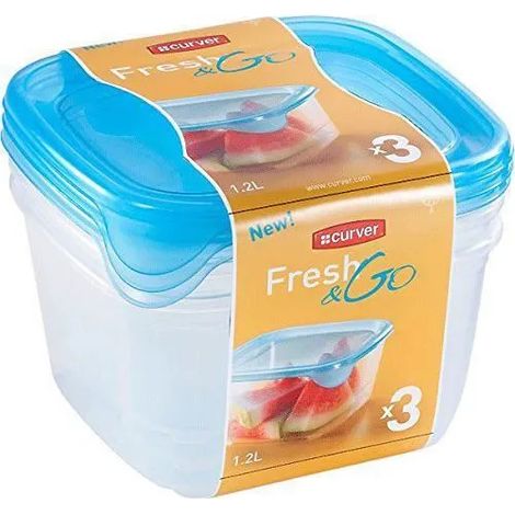 Küchenzubehör Curver fresh go 3 Behälter 1,2 l