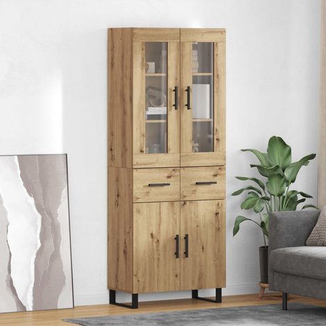 Highboard 2 pcs Artisan-Eiche Holzwerkstoff