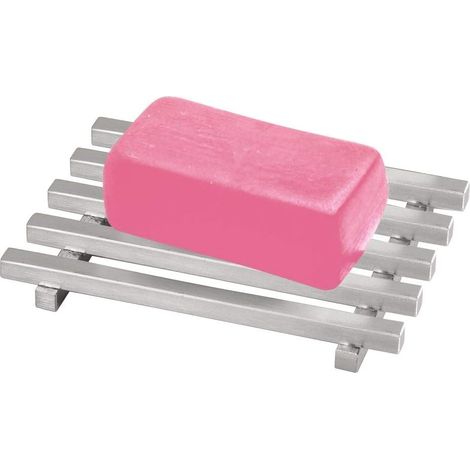 soap dish, stainless steel mesh soap holder, matte silver