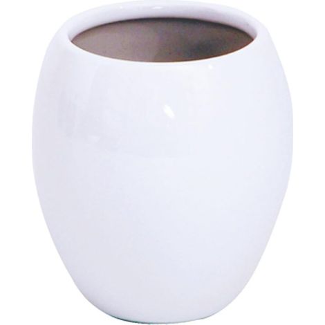 Verre à Dents Java - Gobelet - Ø 7.5 x 11.5 cm - Blanc - Design Moderne pour Salle de Bain - Surface Facile à Nettoyer - Idéal pour Brosses à Dents et Accessoires (1/5)