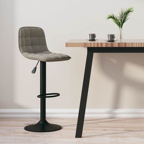 vidaXL Tabouret de bar Gris clair Velours (1/5)