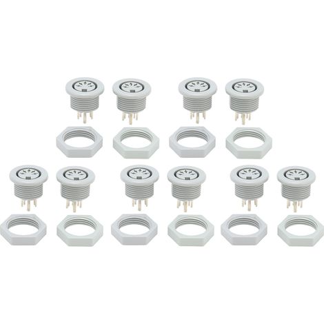 10 Lot Socle Appareil Électrothérapie 5 Broches Connecteur avec Écrou pour Instrument Physiothérapie TENS Machine (1/5)