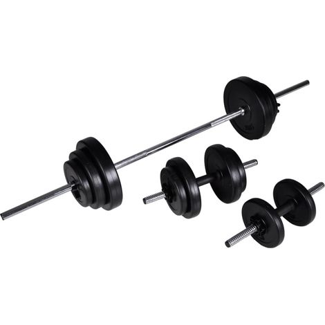 Maison Exclusive - Langhantel +2 Kurzhantelset 30,5kg