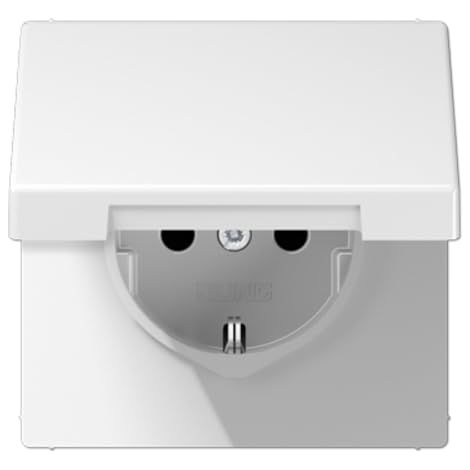 Jung Toma de corriente SCHUKO®, 16 A 250 V , tapa abatible, Termoplástico, Serie LS, blanco alpino LS 1520 BFKL WW