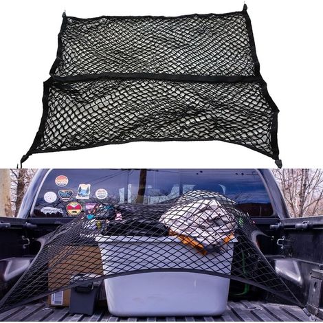 Filet de remorque élastique 1,1 x 1,2 m extensible jusqu'à 2,2 x 2,2 m – Maille Full Stretch pour charges légères – Installation rapide (1/5)