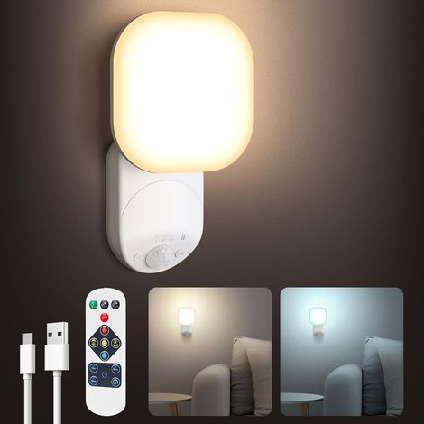 Applique Murale Avec Détecteur De Mouvement, Rechargeable Lampe Murale Sans Fil, Trois Modes D'éclairage,Installation Magnétique Sans Perçage, 6000 MAh Pour Salle De Cave/Couloir/Escaliers (1/5)