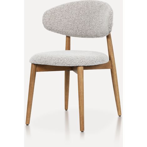 Juego de 2 sillas de comedor 54 x 54,5 x 82 cm madera nogal, patas ajustables - CHICFURN (1/5)