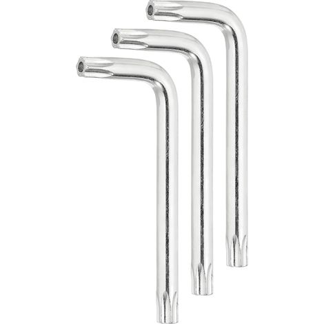 3 Pcs T45 Sécurité Anti Sabotage Torx Étoile Clé Argent Clair (1/5)