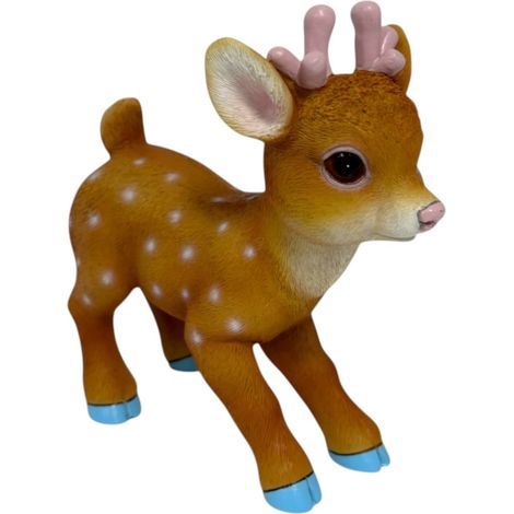 Dekofigur Bambi klein 16,5 x 7,5 x 16,5 cm bunt Weihnachtscharaktere