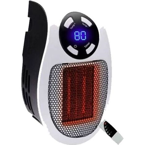 Mini radiateur soufflant en céramique, radiateur portable avec thermostat et minuterie (blanc - avec télécommande) (1/5)