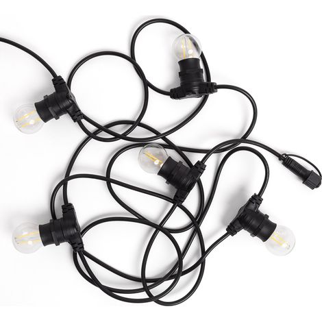 Guirnalda Exterior con Bombillas LED B22 Filamento G45 5m IP44 Negro (1/5)