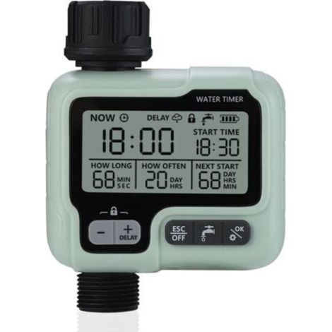 Programmateur Arrosage Automatique Minuteur Arrosage Goutte à Goutte, Imperméable et Utilisé à l'extérieur, Modes Multiples, Irrigation pour Jardin Ferme Pelouse Fleur