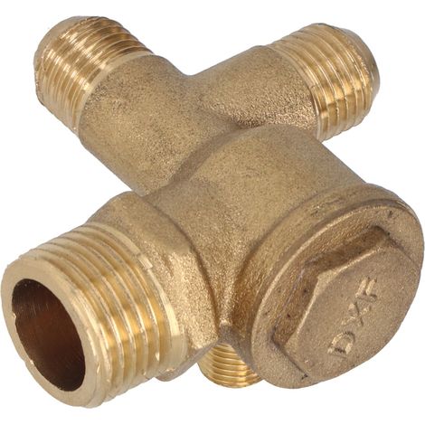Composants de rechange pour vanne de compresseur d'air : clapet anti-retour double en laiton à 4 voies, accessoire 10 x 14 x 14 x 20,5 mm / 0,4 x 0,55 x 0,55 x 0,8 po (1/5)