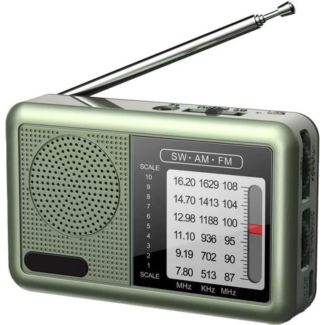 Radio Portable Petite A Piles et Secteur Transistor Survie, FM AM Rechargeable, Kit d'urgence avec Excellente Réception, Petit Syntoniseur De Poche, Utilisation Très Facile Musique Actualités