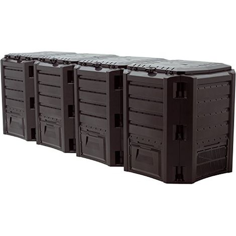 Prosperplast Compostiera Modulare 1600L Nera Giardino
