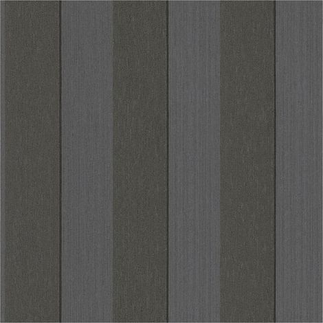 Stripes wallpaper wall Profhome 961944 textile wallpaper textured with stripes matt brown grey 5.33 m2 (57 ft2) (1/5)