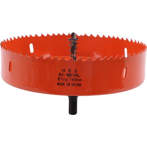 Scie cloche bimétallique en acier rapide avec foret central pour bois et plastique 6-5/16 po (160 mm)