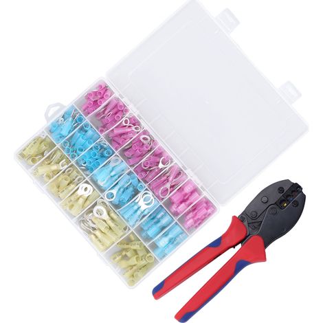 Kit de 280 cosses thermorétractables pour bornes électriques marines avec pince à sertir AWG 20‑10 (1/5)