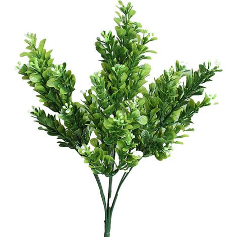 7 branches réalistes blanc/vert – feuillage résistant, maison / balcon / terrasse, cadeau Fête des Mères fraîcheur (1/5)