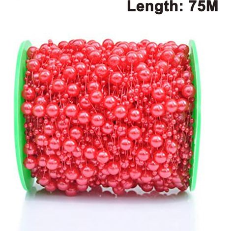 Guirlande De Perles Faux Perles 5 mm - Rouleau 30 M - Ivoire - Décoration Mariage Fête Création DIY (1/5)