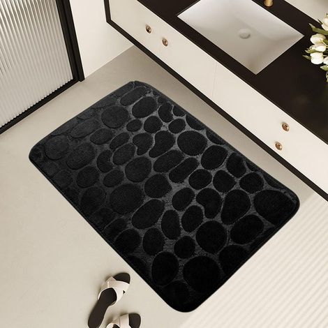 Non-Slip Bath Mat, Super Absorbent Flannel Bathroom Mat, Machine Washable, Extra Thick Shower Mat for Bathroom (1/4)