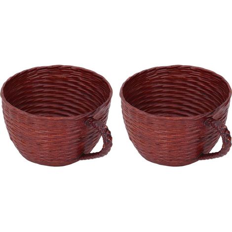 Pot tressé pour plantes grasses en forme de coupe, jardinière durable et multifonctionnelle pour la maison, le balcon, le bureau et l'intérieur. (1/5)