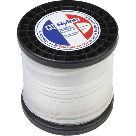 Fil nylon 3,3 mm x 45 m rond, blanc, bobine (1/5)