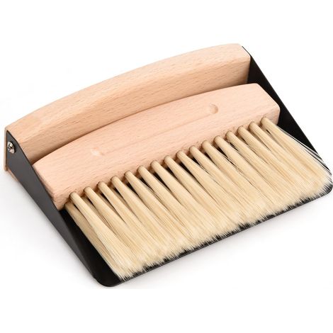 Petite pelle à poussière et brosse à main - Kit de nettoyage de table, mini pelle à poussière et brosse pour la maison, compact et exquis pour le bureau (1/5)