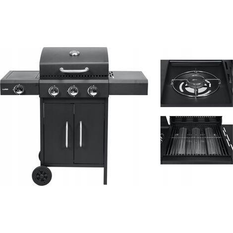 Gasgrill 6kW, 3+1 Brenner, Stahl 106 × 52,8 ×101,6 cm