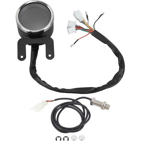 Compteur de vitesse moto universel avec rétroéclairage LCD, tachymètre, indicateur de niveau de carburant et batterie, compteur de modification multifonction (1/5)