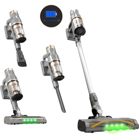 Aspiradora inalámbrica, potencia de succión de 32000 Pa, 40 minutos de autonomía, filtro HEPA, peso ligero (3 kg), capacidad del depósito de polvo de 0,6 a 1 L. (1/5)