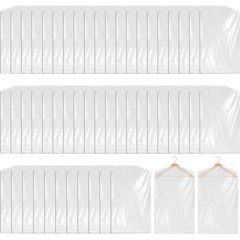 (60x90cm)8Lot de 60 sacs à vêtements transparents : housse anti poussière sac à vêtements costume sacs à vêtements suspendus vêtements protection contre la poussière sacs de nettoyage à sec pour costu (1/5)