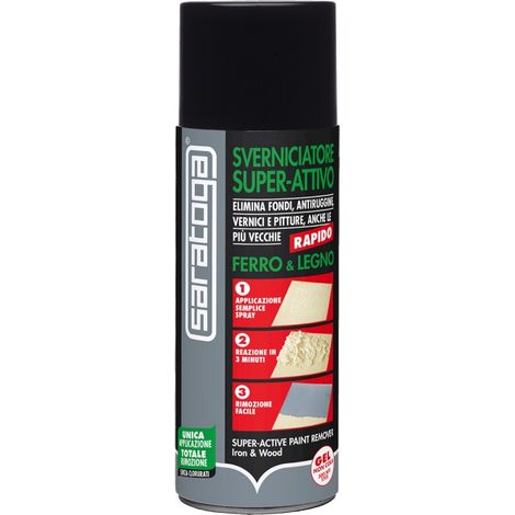 SVERNICIATORE SUPER ATTIVO FERRO LEGNO ELIMINA FONDI ANTIRUGGINE 400ml SARATOGA (1/3)