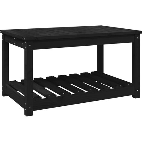 Maison Exclusive - Gartentisch Schwarz 82,5x50,5x45 cm Massivholz