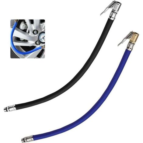 Reifenfüllschlauch-Verlängerungsset, 2-teilig, für Autoreifen, Fahrradreifen, Luftkompressoren und Luftpumpen, 37 cm (14,56 Zoll), blau & 37 cm (14,56 Zoll) (1/4)