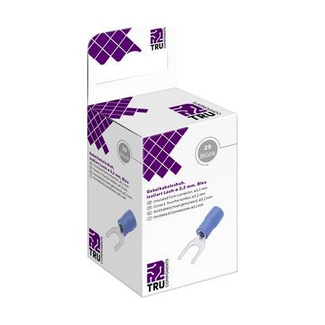 TRU COMPONENTS T2010C303 Cosse à fourche 1.5 mm² 2.5 mm² Ø du trou=3.2 mm partiellement isolé bleu 2 (1/3)