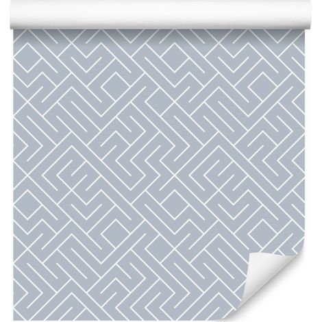 Carta da parati con motivo geometrico grigio chiaro, sfondo grigio chiaro 50x1000 cm (1/5)