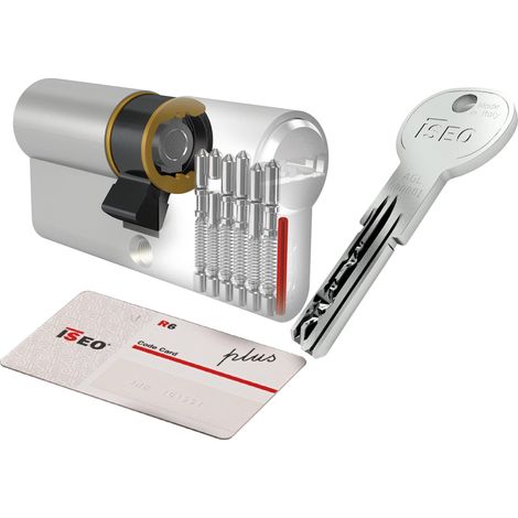 Cilindro a doppio profilo 5 chiavi punzonate + 1 chiave cantiere - lunghezza 80 mm - MM 30X50 - R6 PLUS