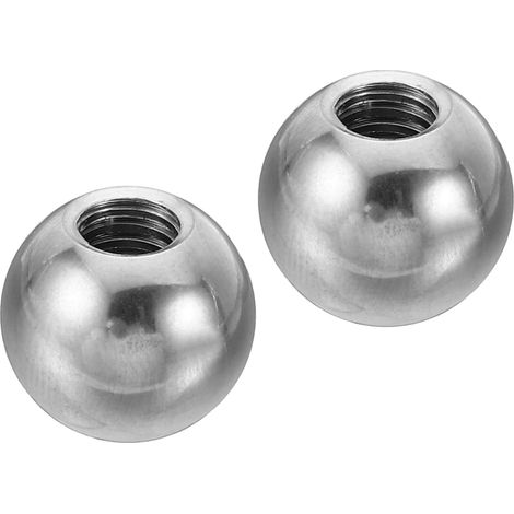 Écrous Bouton, 2 Paquets M4 Femelle Filetage 15mm OD 304 Inox Acier Rond Bille Vis Capuchon Couvercle Pour Luminaire Meuble DIY ornementation, Argent (1/5)