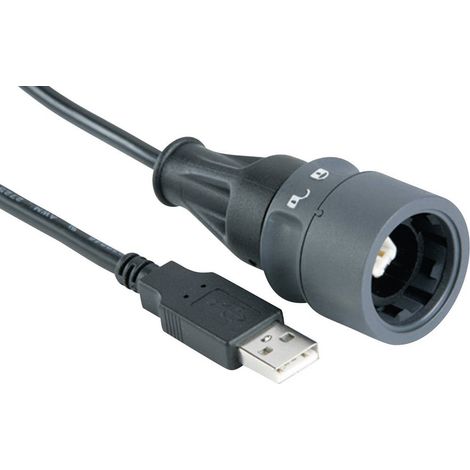 Cordon USB verrouillable unilatéralement Type B (verrouillage) vers type A Contenu: 1 pc(s) Bulgin P (1/2)