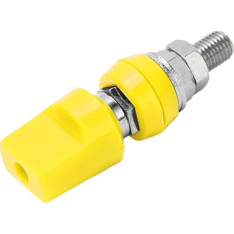Bloc de jonction M8 en laiton plat 100A, couvercle inclus, borne haute intensité jaune polyvalente (1/5)