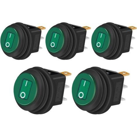 Pair 5 pièces Interrupteur à Bascule Étanche 12V 20A ON/OFF 3 broches 2 positions Commutateur à bascule Indicateur LED pour Voiture Camion Bateau Appareils électroménagers