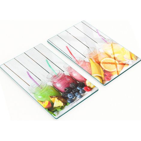 Tablas de cristal para servir cócteles de frutas con diseños gráficos, 2 x 30 x 52 cm. (1/5)