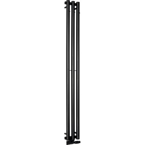 Radiateur de salle de bain PILON 196x1800mm, avec 3 crochets, noir mat (1/4)