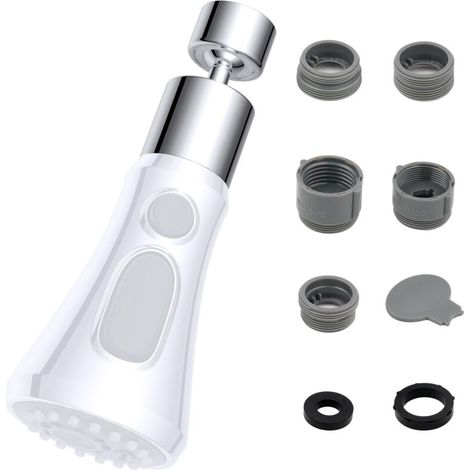 Adaptateur de robinet, FM22-G1/2 Adaptateur de douchette de robinet de cuisine avec 5 adaptateurs en plastique, Adaptateur de robinet européen/UK (1/5)