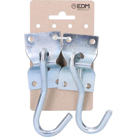 2 unità Piastra gancio per amaca 70x45mm cromata EDM