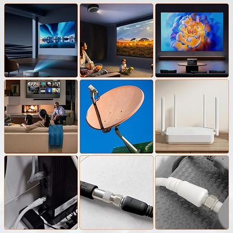RG6 Coaxial Cable, TV and Satellite Antenna Cable, F Connectors (1/4)
